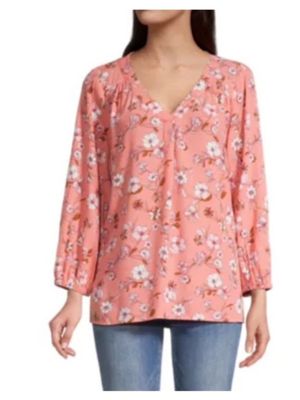 St. John’s Bay Floral V-Neck Blouse size 1X